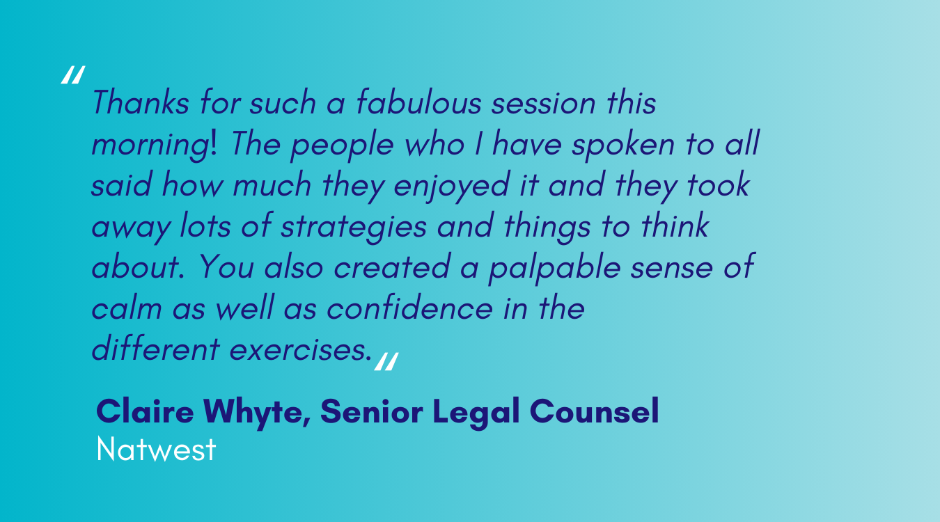 Workshop testimonial The Conscious Professional from Natwest